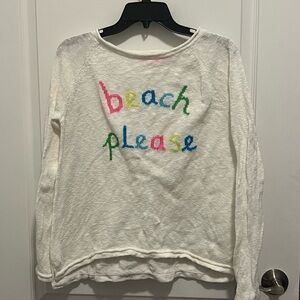 Lilly Pulitzer White Sweater with Colorful Text